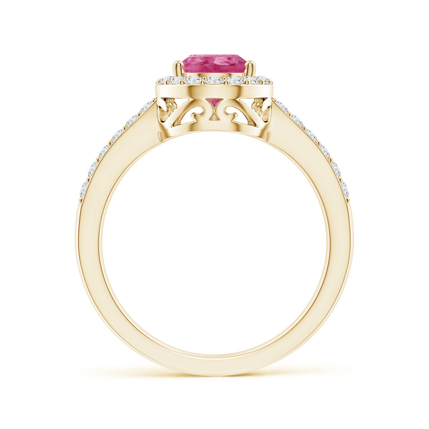 AAAA - Pink Sapphire / 1.96 CT / 14 KT Yellow Gold