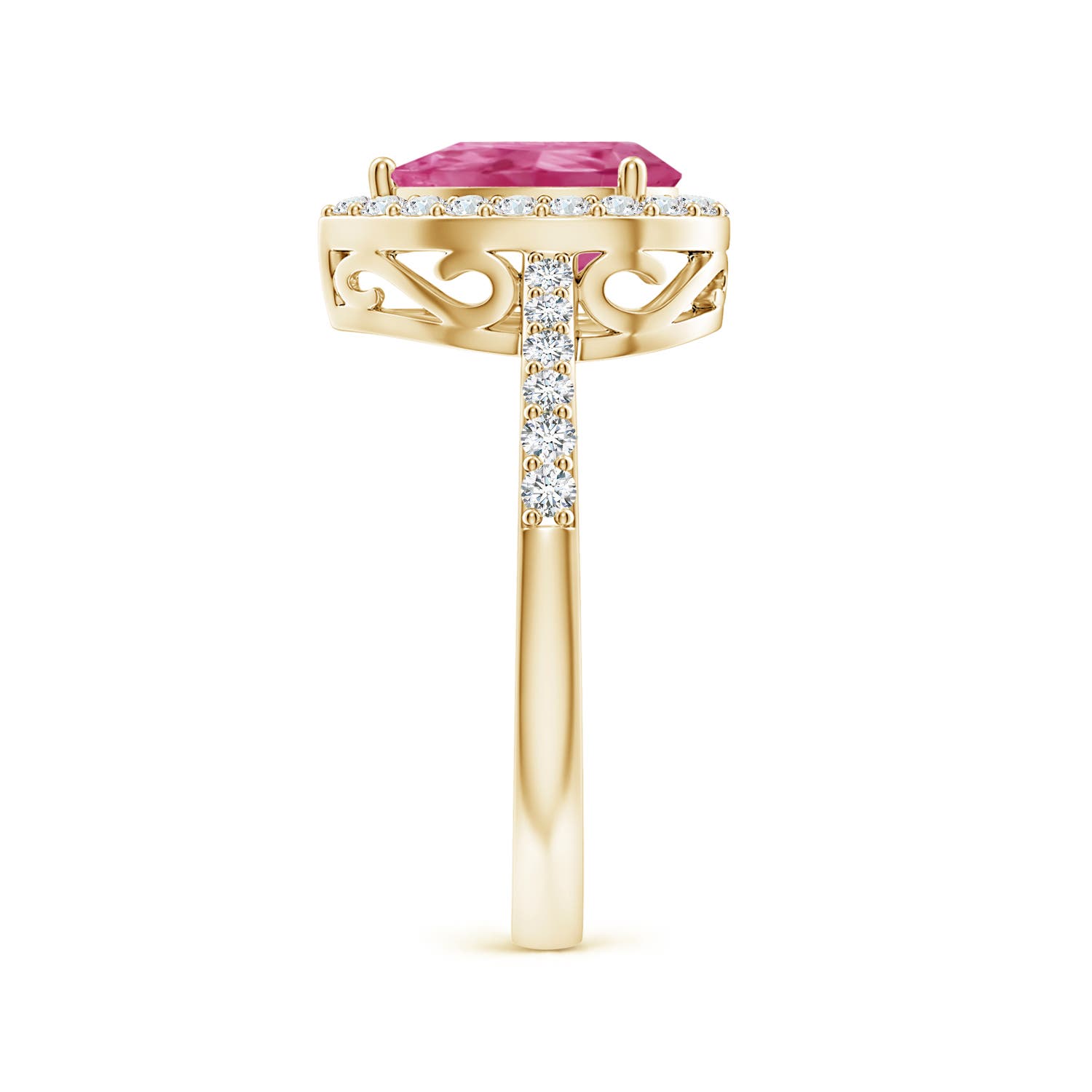 AAAA - Pink Sapphire / 1.96 CT / 14 KT Yellow Gold