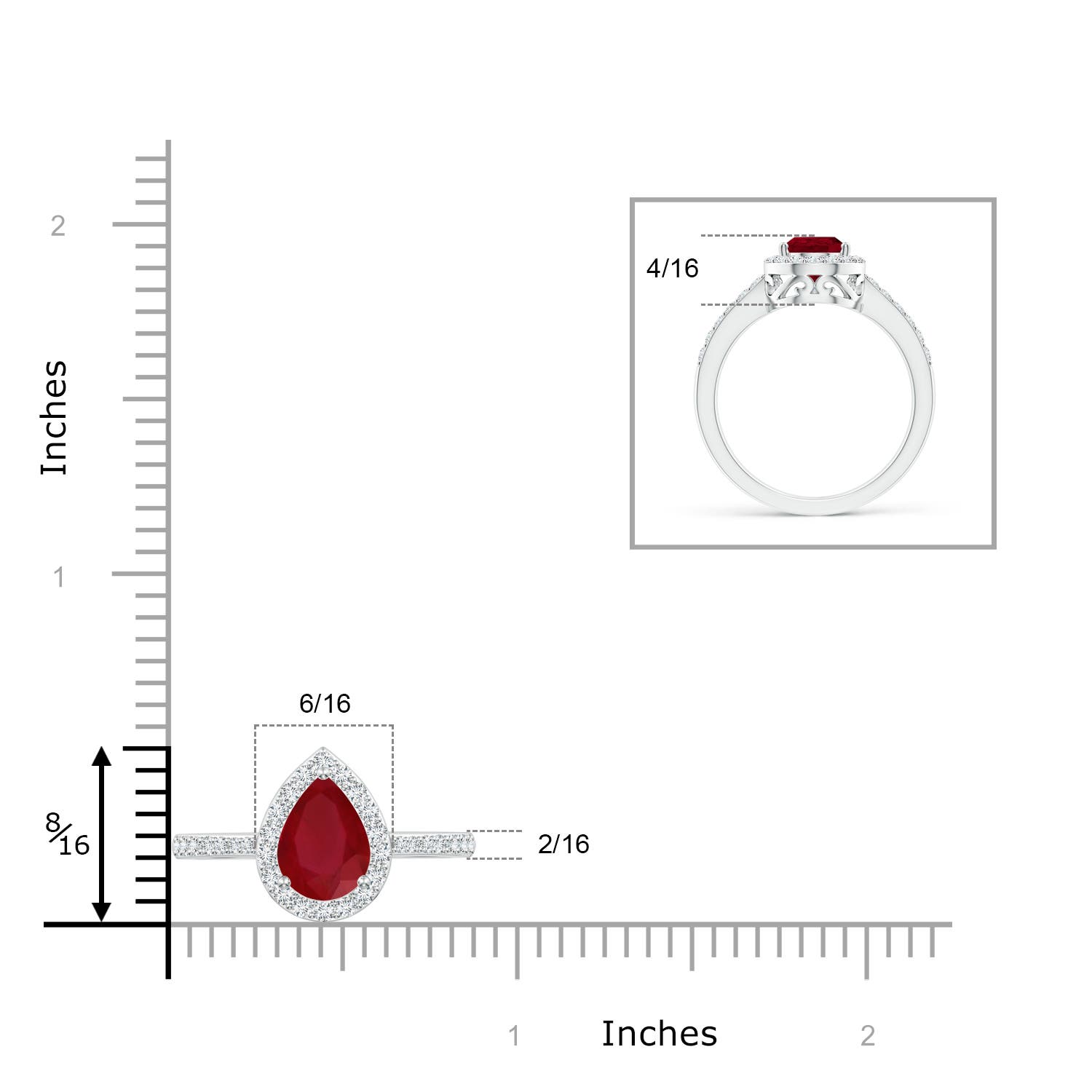 AA - Ruby / 2.06 CT / 14 KT White Gold