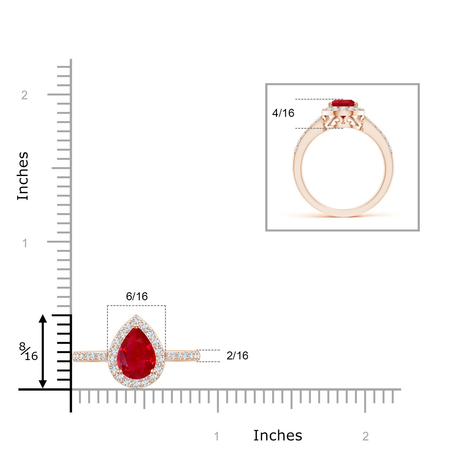 AAA - Ruby / 2.06 CT / 14 KT Rose Gold