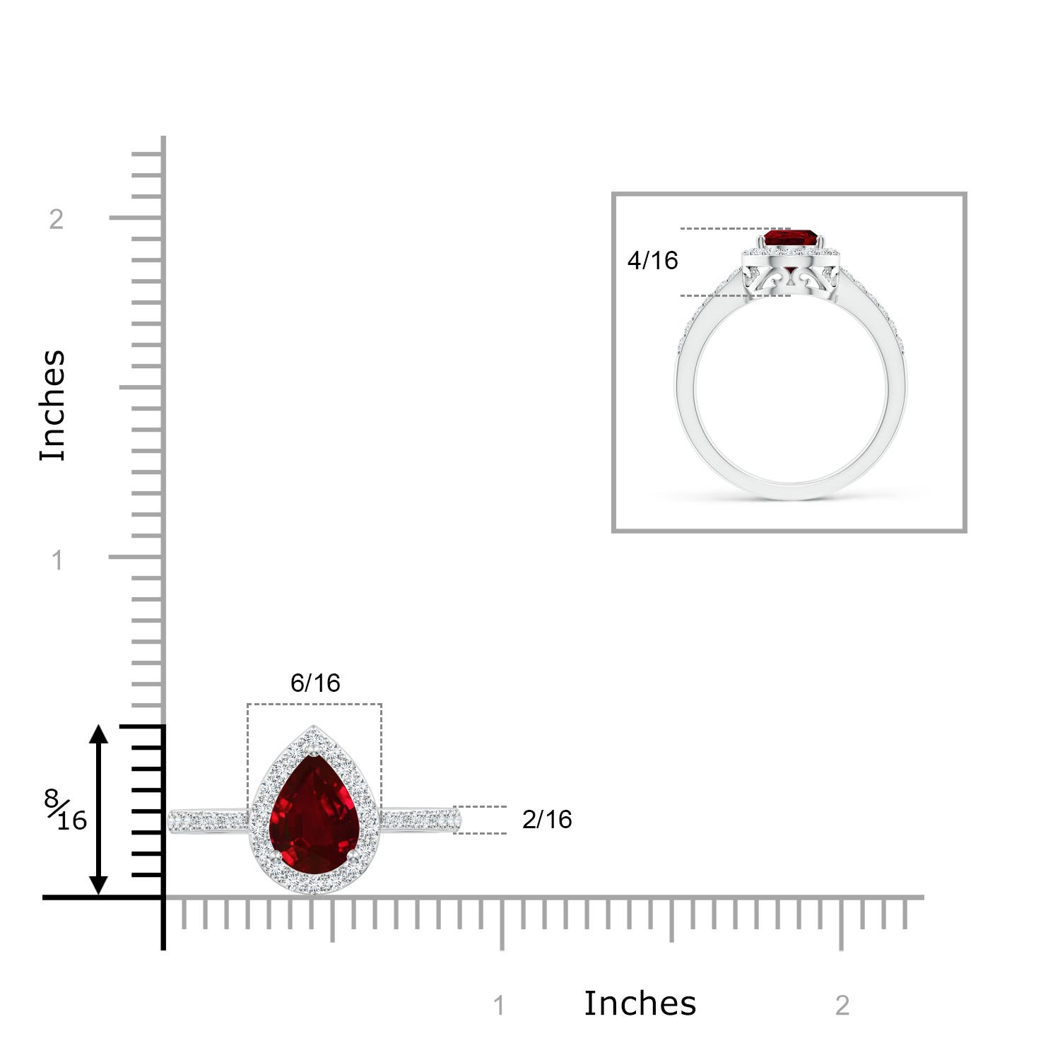 AAAA - Ruby / 2.06 CT / 14 KT White Gold