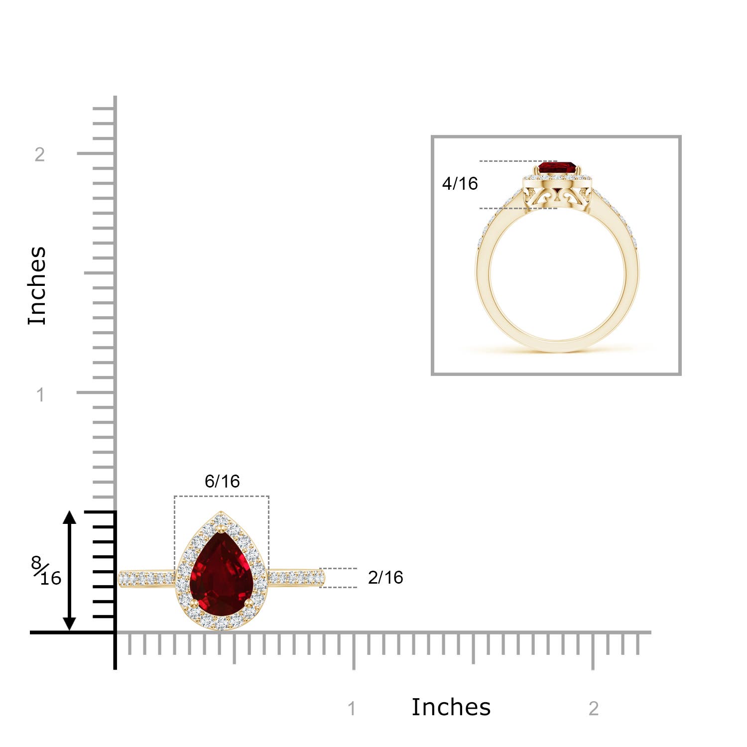 AAAA - Ruby / 2.06 CT / 14 KT Yellow Gold