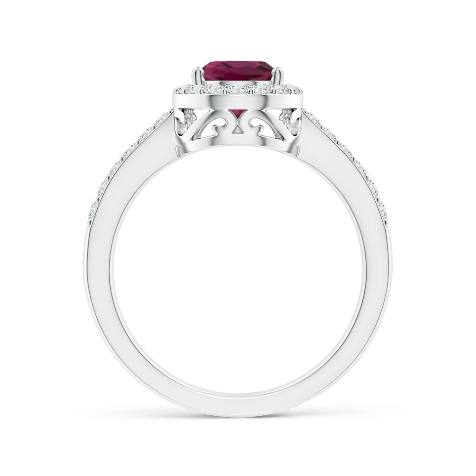 9x6mm AAA Pear Rhodolite Ring with Diamond Halo in White Gold side 199