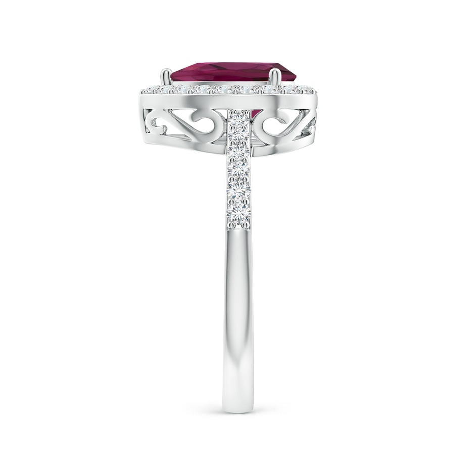 9x6mm AAA Pear Rhodolite Ring with Diamond Halo in White Gold side 299