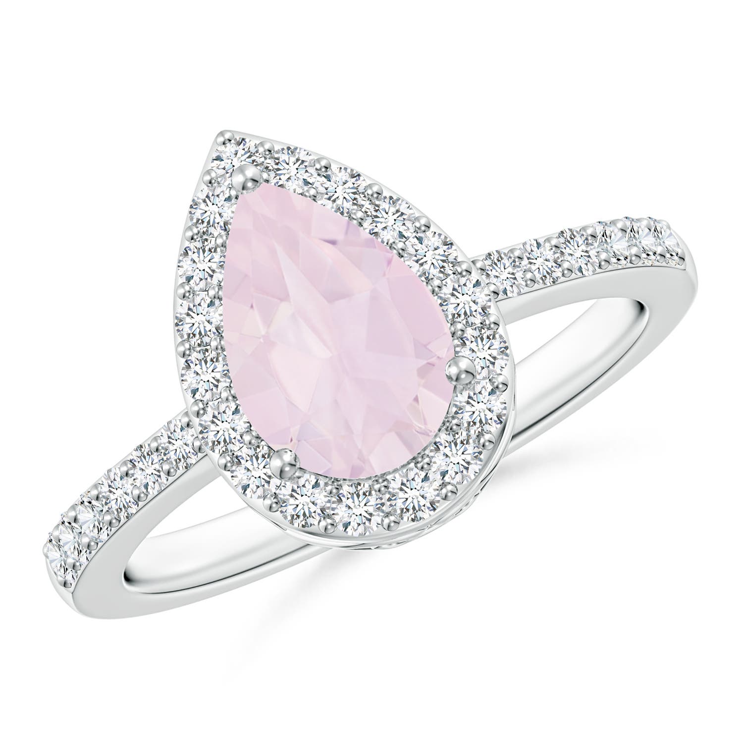 A - Rose Quartz / 1.66 CT / 14 KT White Gold