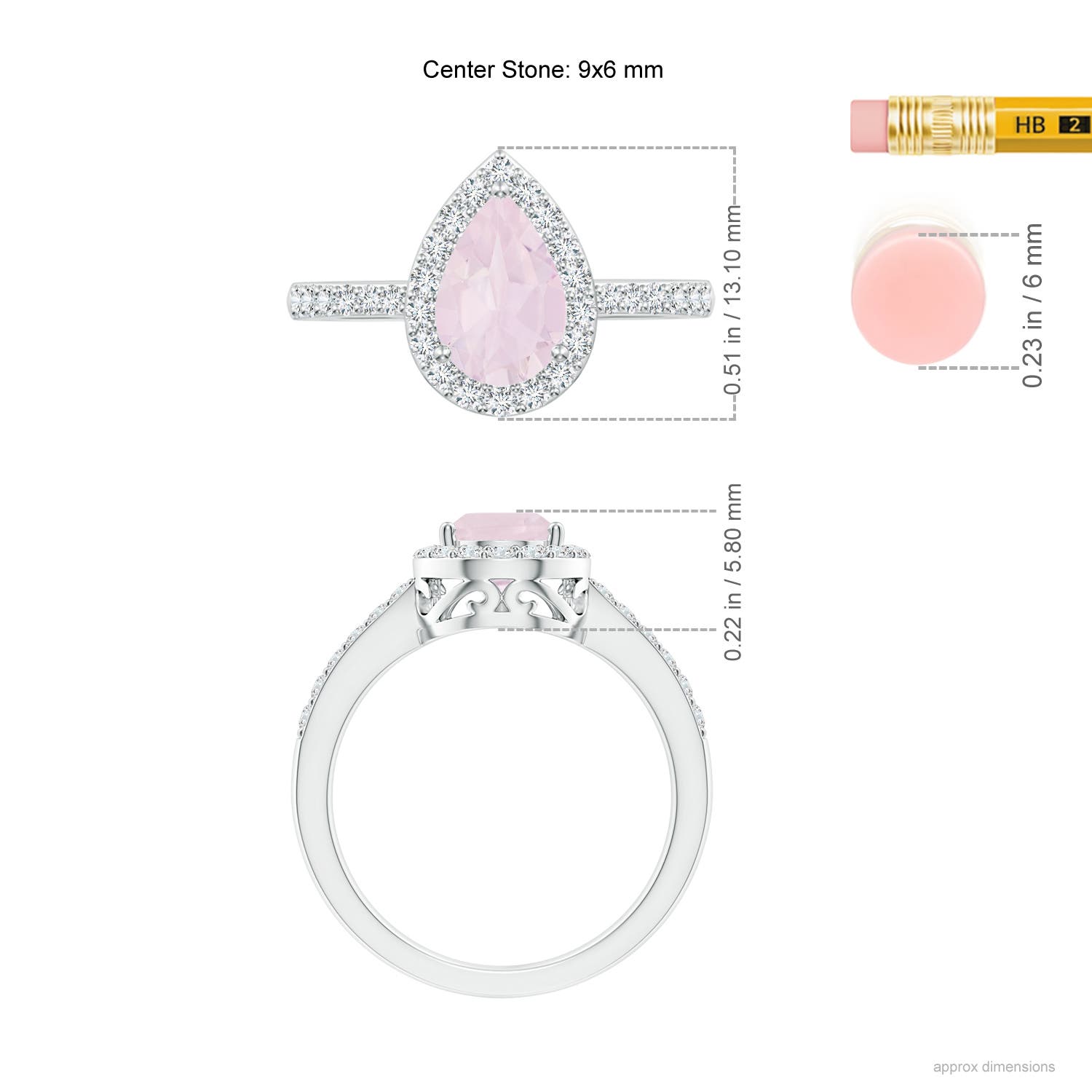 A - Rose Quartz / 1.66 CT / 14 KT White Gold