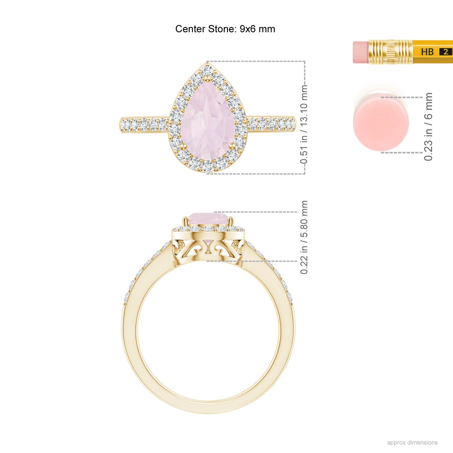 A - Rose Quartz / 1.66 CT / 14 KT Yellow Gold