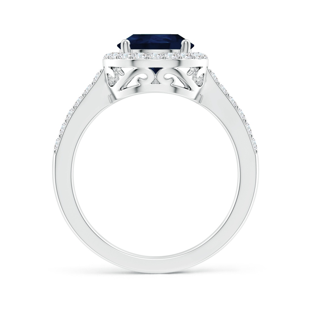10x8mm A Pear Sapphire Ring with Diamond Halo in P950 Platinum Side 199