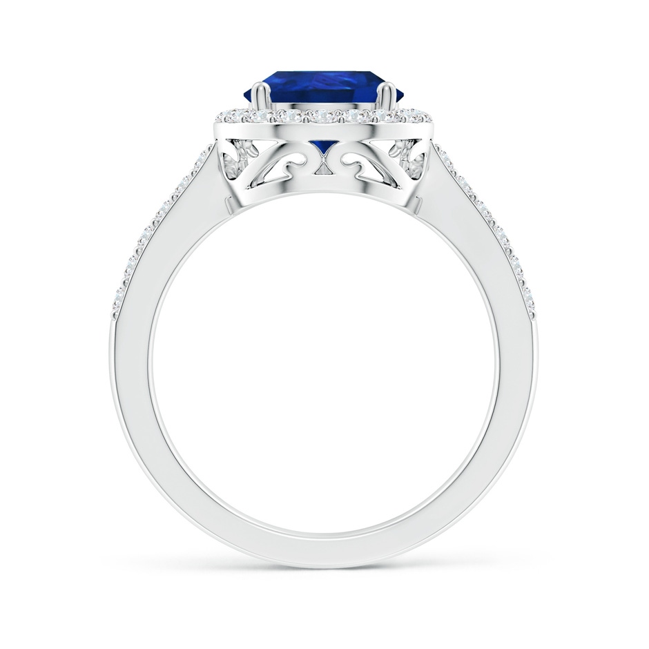 10x8mm AAA Pear Sapphire Ring with Diamond Halo in P950 Platinum side 199