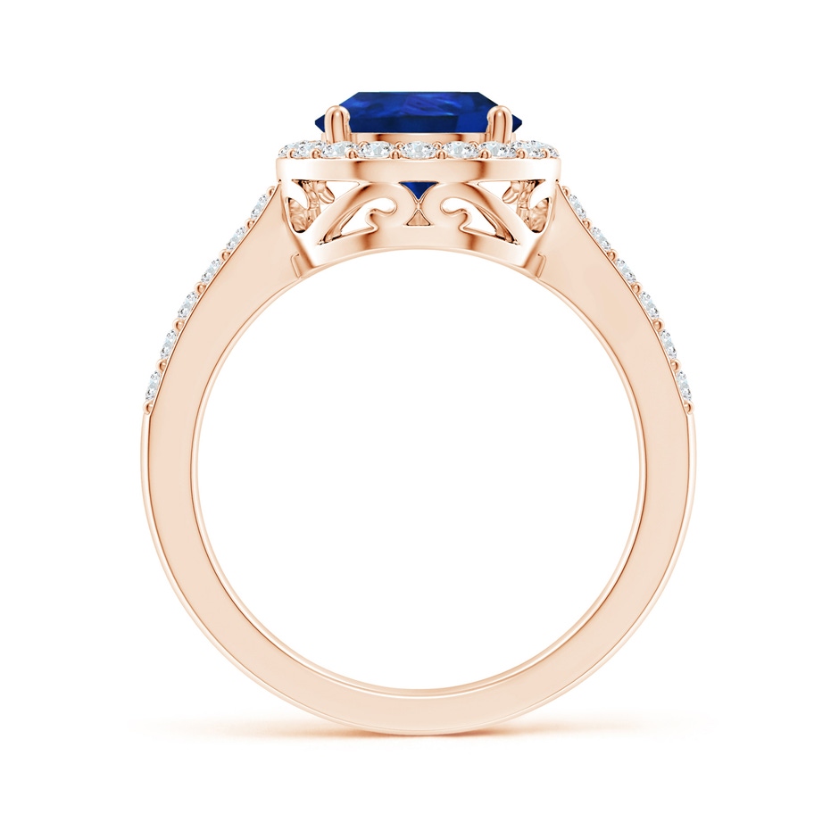 10x8mm AAA Pear Sapphire Ring with Diamond Halo in Rose Gold side 199