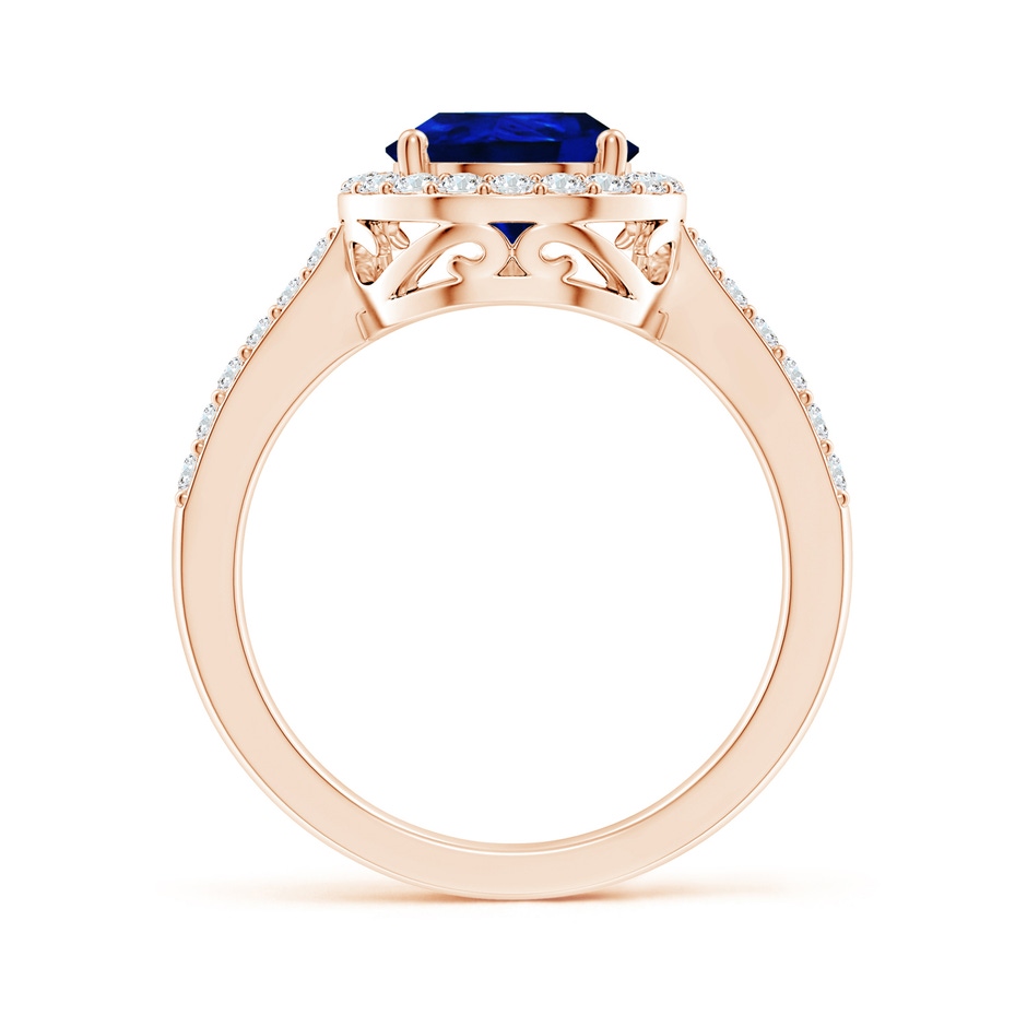 10x8mm AAAA Pear Sapphire Ring with Diamond Halo in Rose Gold side 199
