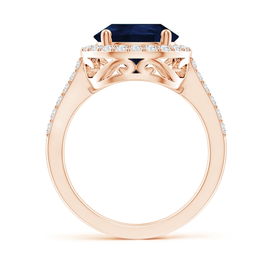 12x10mm A Pear Sapphire Ring with Diamond Halo in Rose Gold side 199