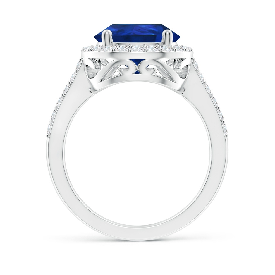 12x10mm AAA Pear Sapphire Ring with Diamond Halo in P950 Platinum side 199
