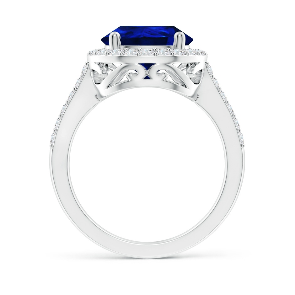 12x10mm AAAA Pear Sapphire Ring with Diamond Halo in P950 Platinum side 199