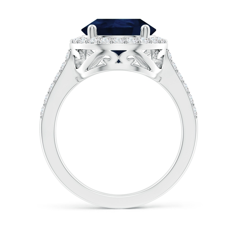 14x10mm A Pear Sapphire Ring with Diamond Halo in P950 Platinum side 199