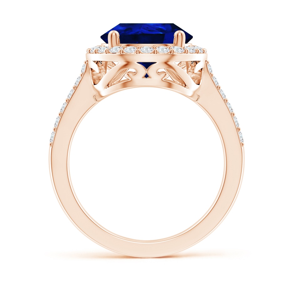 14x10mm AAAA Pear Sapphire Ring with Diamond Halo in 18K Rose Gold side 199