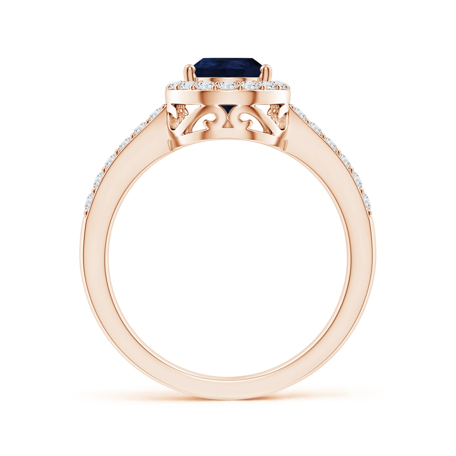 9x6mm A Pear Sapphire Ring with Diamond Halo in Rose Gold side 199