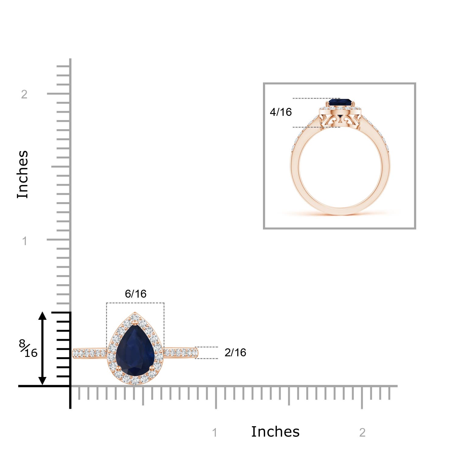 A - Blue Sapphire / 1.88 CT / 14 KT Rose Gold