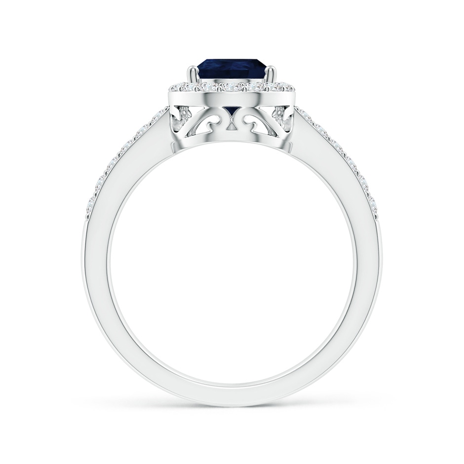 9x6mm A Pear Sapphire Ring with Diamond Halo in White Gold side 199