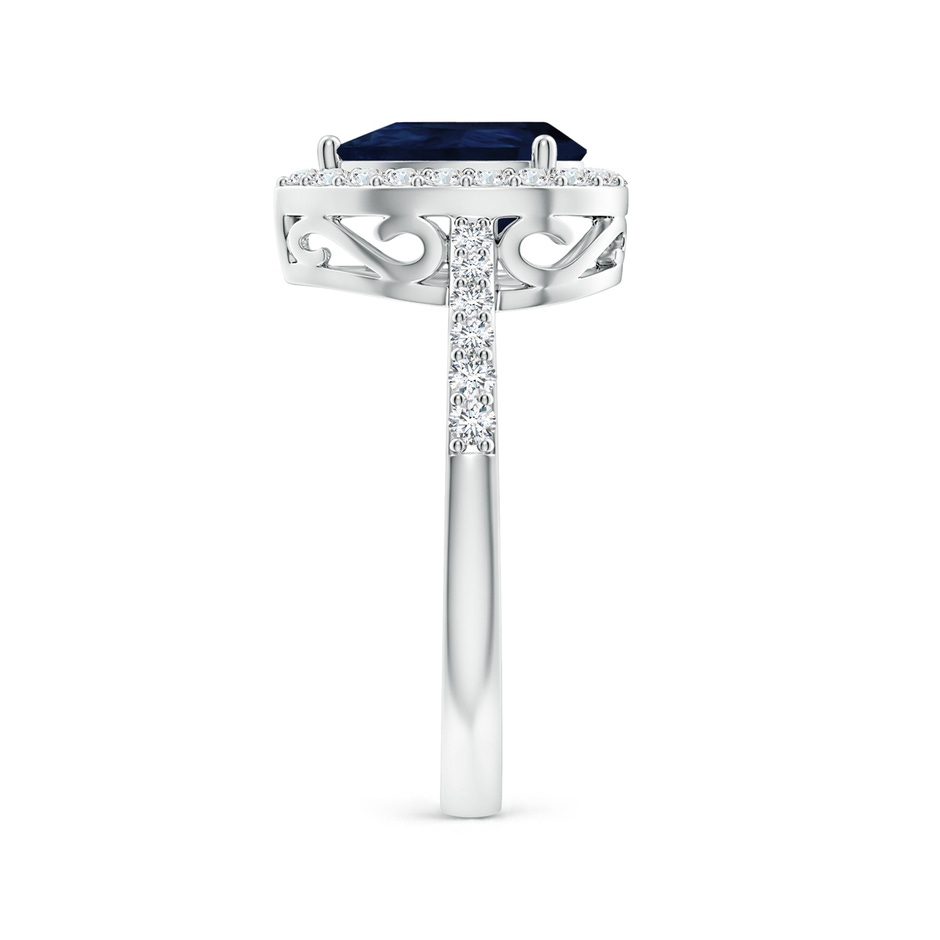 9x6mm A Pear Sapphire Ring with Diamond Halo in White Gold side 299