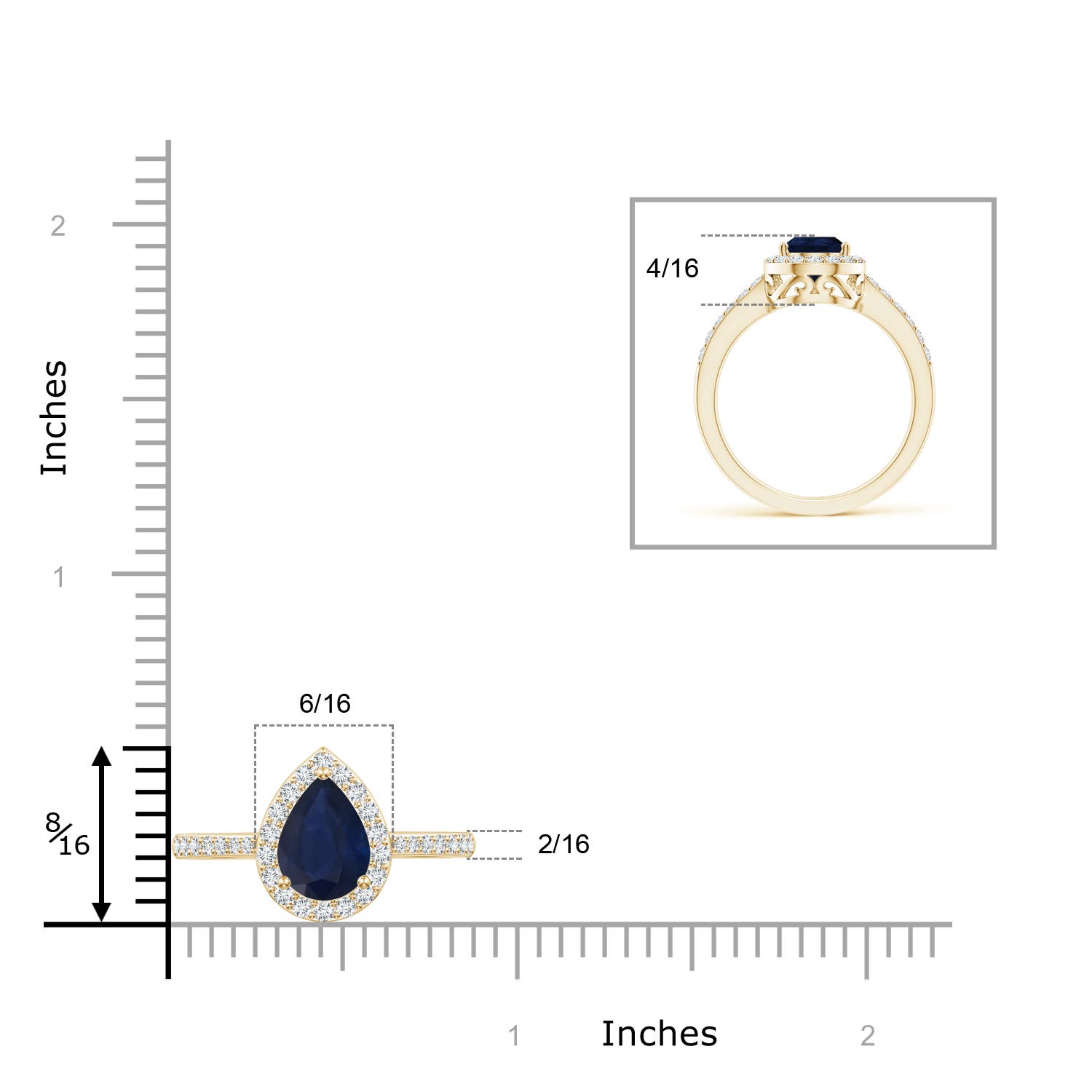 A - Blue Sapphire / 1.88 CT / 14 KT Yellow Gold