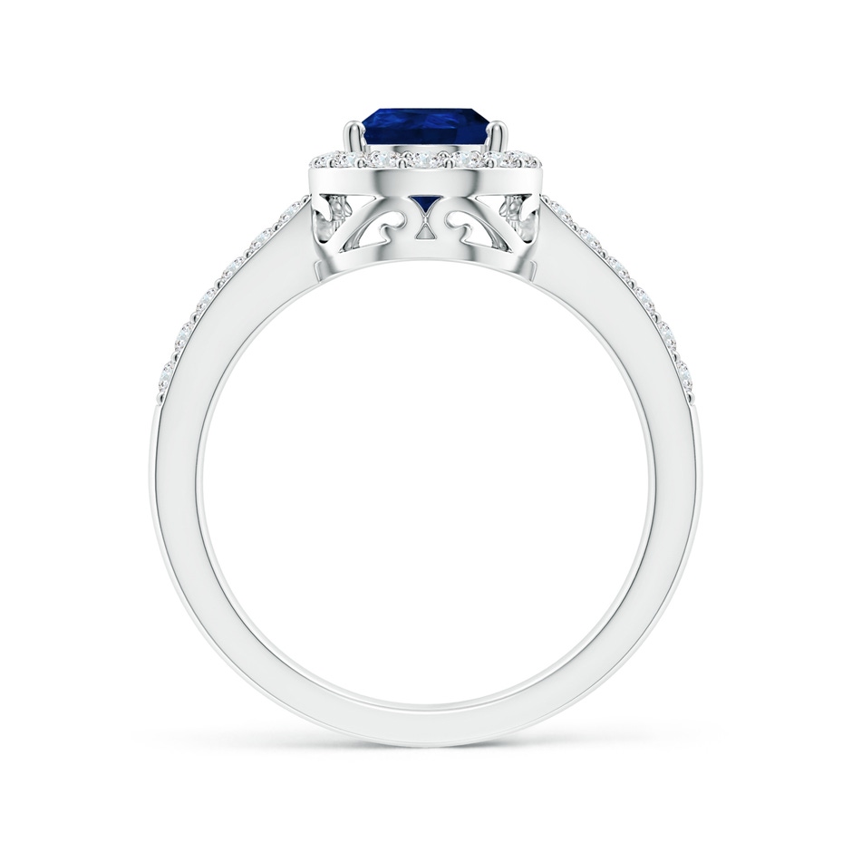 9x6mm AA Pear Sapphire Ring with Diamond Halo in P950 Platinum side 199