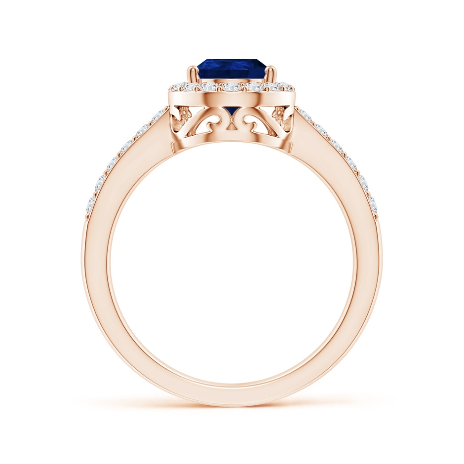9x6mm AA Pear Sapphire Ring with Diamond Halo in Rose Gold side 199