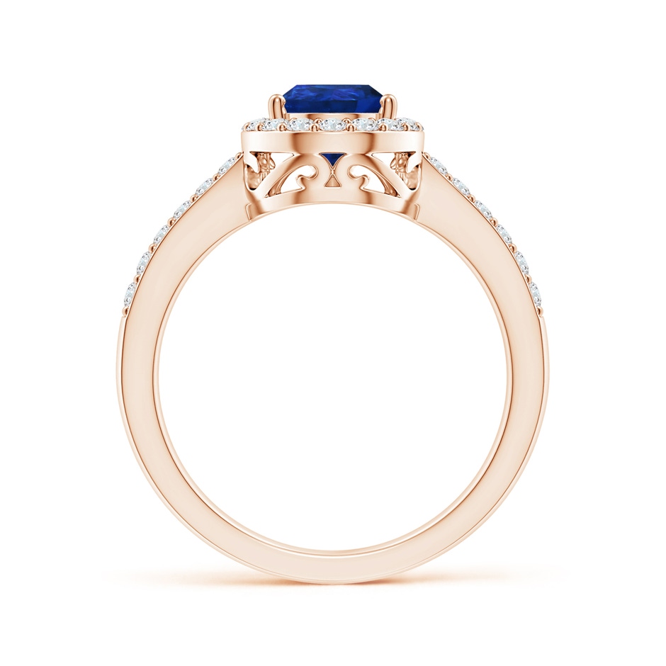 9x6mm AAA Pear Sapphire Ring with Diamond Halo in Rose Gold side 199