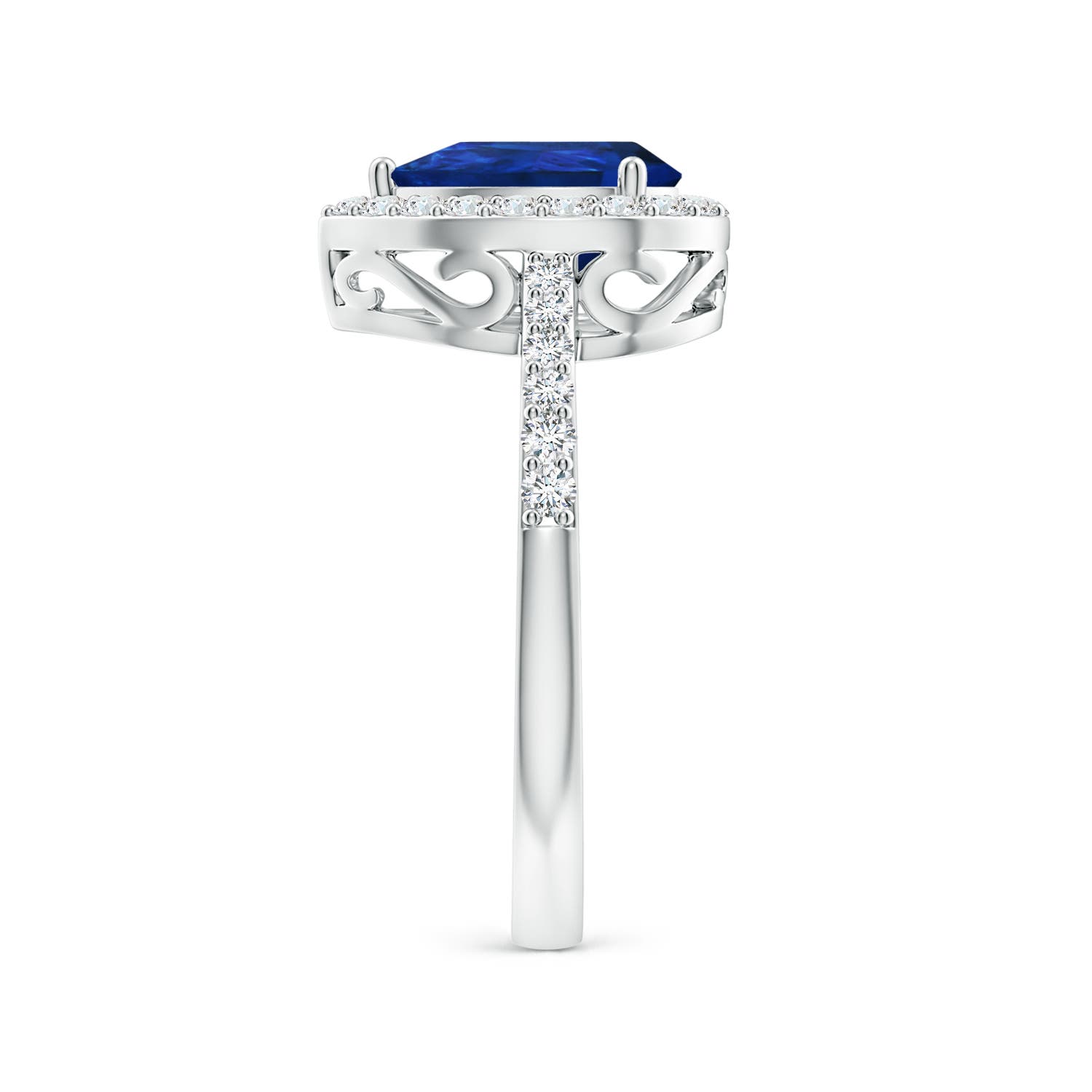 AAA - Blue Sapphire / 1.88 CT / 14 KT White Gold