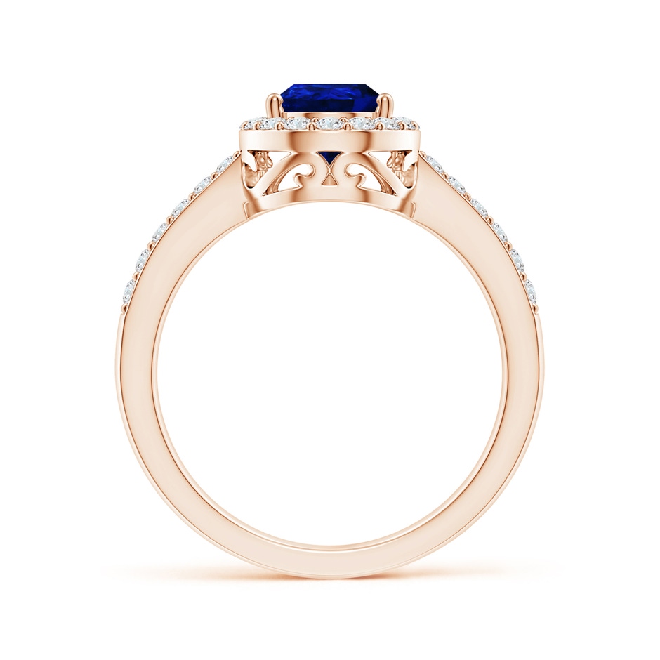 9x6mm AAAA Pear Sapphire Ring with Diamond Halo in Rose Gold side 199