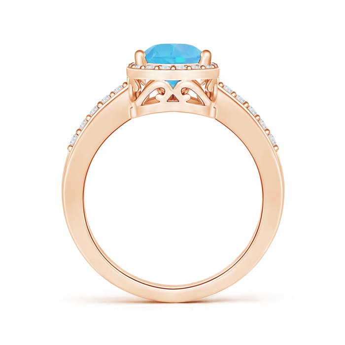 A - Swiss Blue Topaz / 2.01 CT / 14 KT Rose Gold