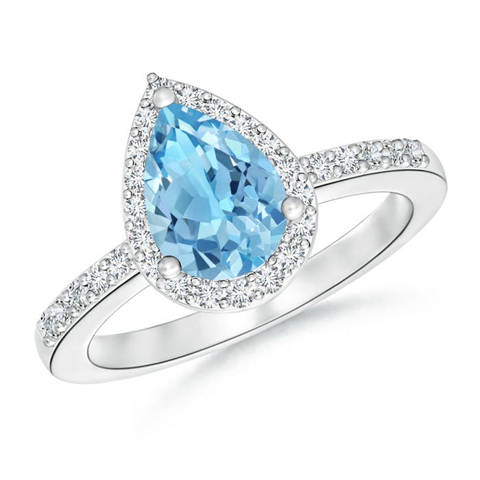 A - Swiss Blue Topaz / 2.01 CT / 14 KT White Gold