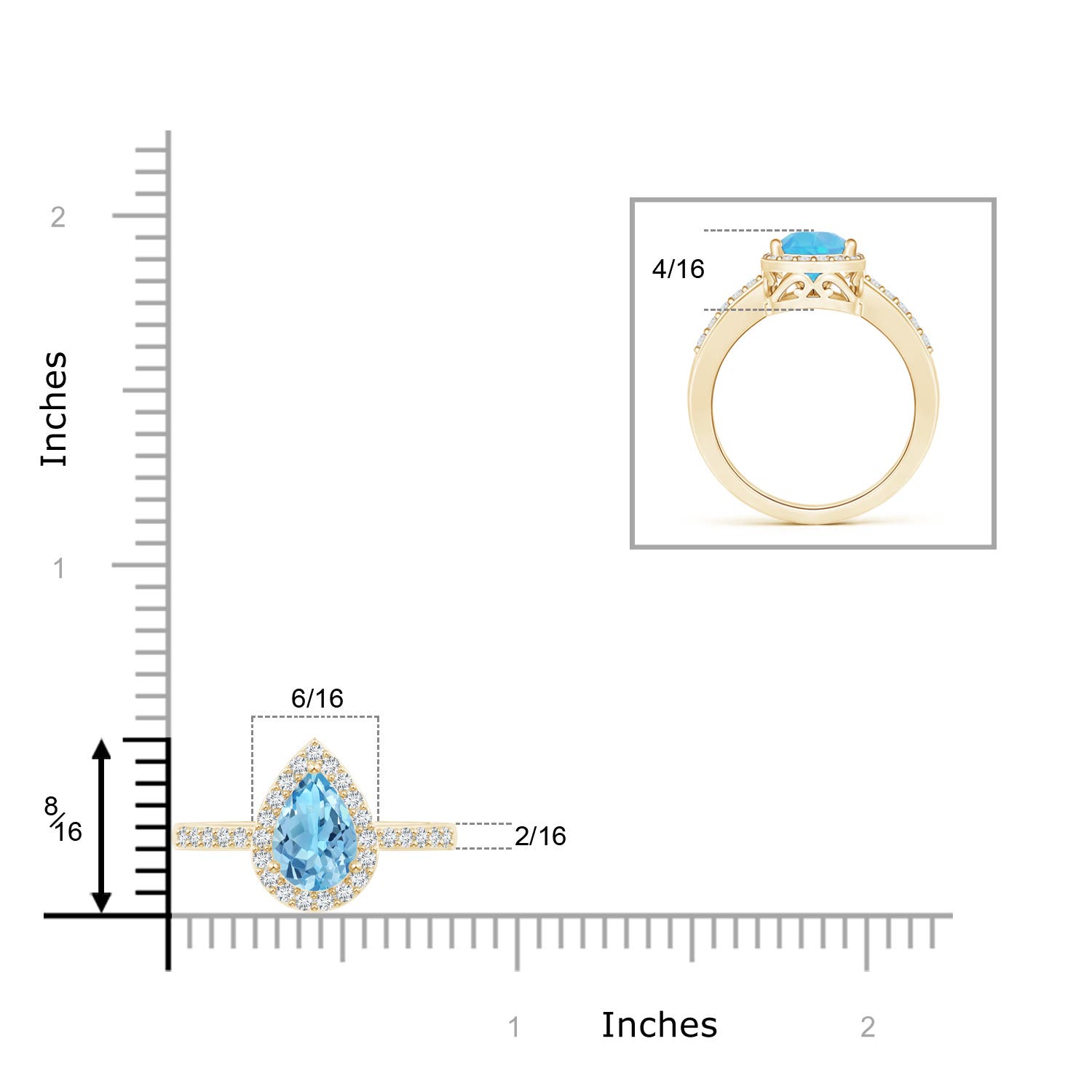 A - Swiss Blue Topaz / 2.01 CT / 14 KT Yellow Gold