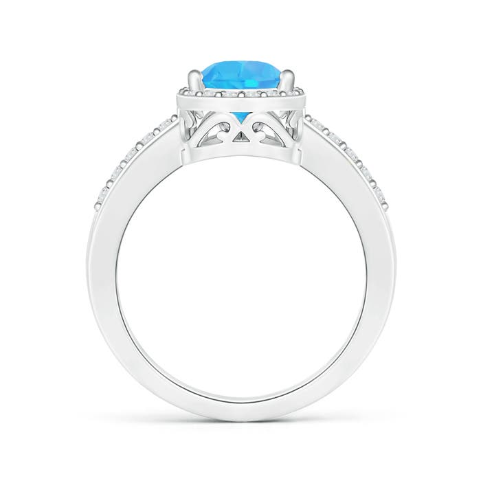 AA - Swiss Blue Topaz / 2.01 CT / 14 KT White Gold