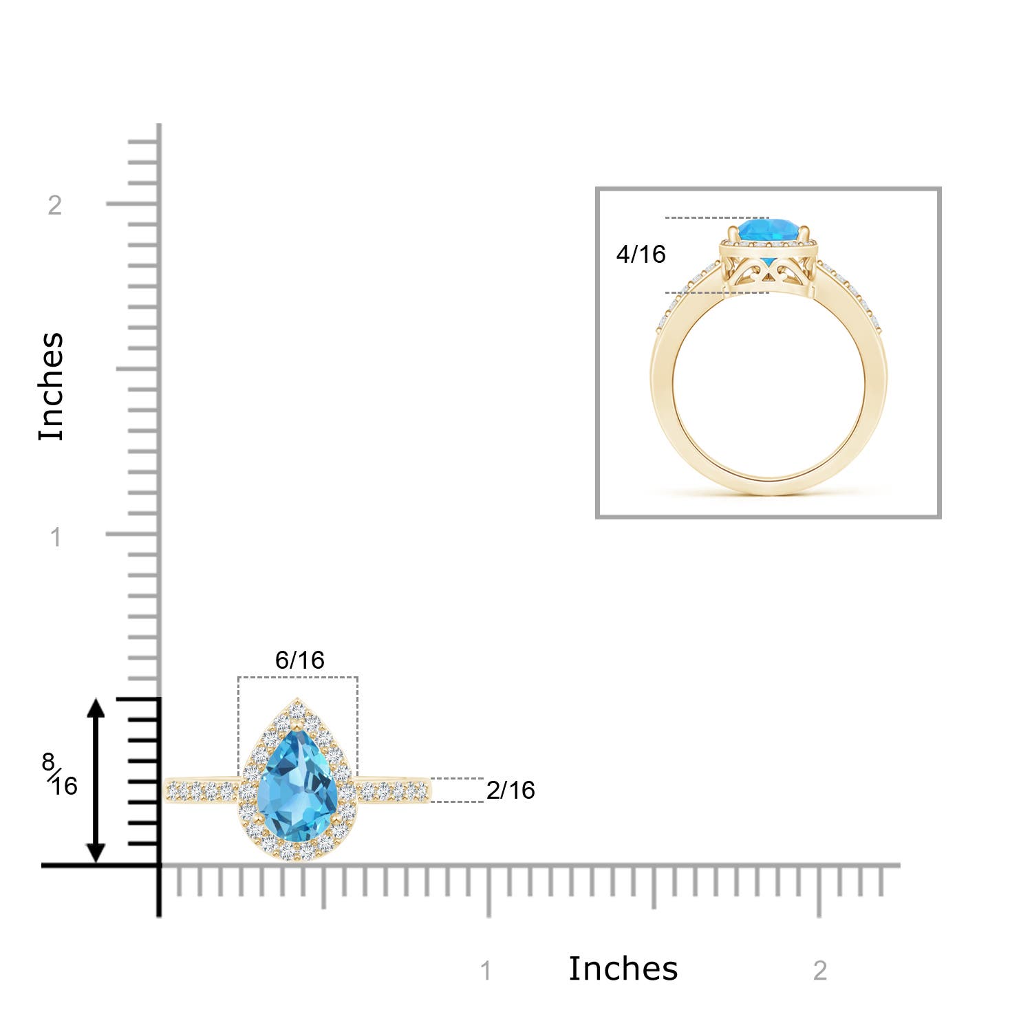 AA - Swiss Blue Topaz / 2.01 CT / 14 KT Yellow Gold