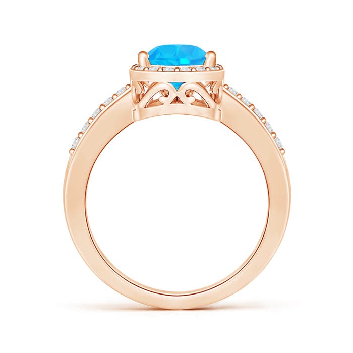 AAA - Swiss Blue Topaz / 2.01 CT / 14 KT Rose Gold