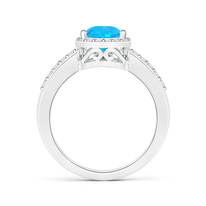 AAA - Swiss Blue Topaz / 2.01 CT / 14 KT White Gold