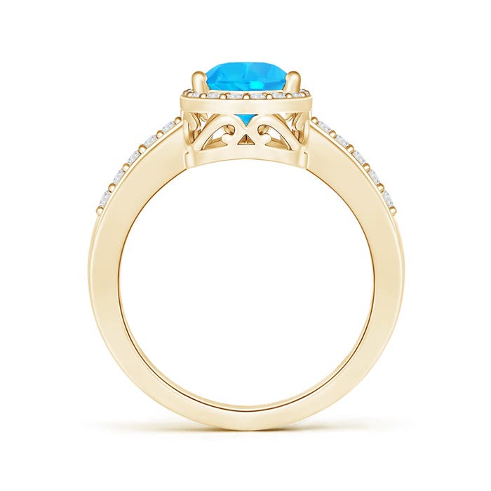 AAA - Swiss Blue Topaz / 2.01 CT / 14 KT Yellow Gold