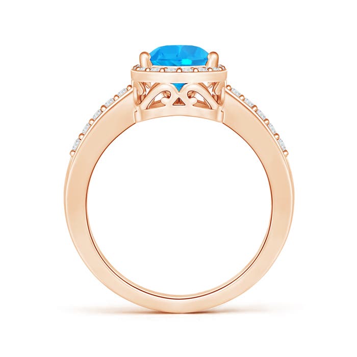 AAAA - Swiss Blue Topaz / 2.01 CT / 14 KT Rose Gold