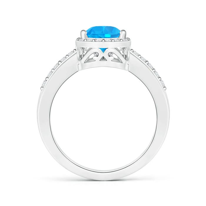 AAAA - Swiss Blue Topaz / 2.01 CT / 14 KT White Gold