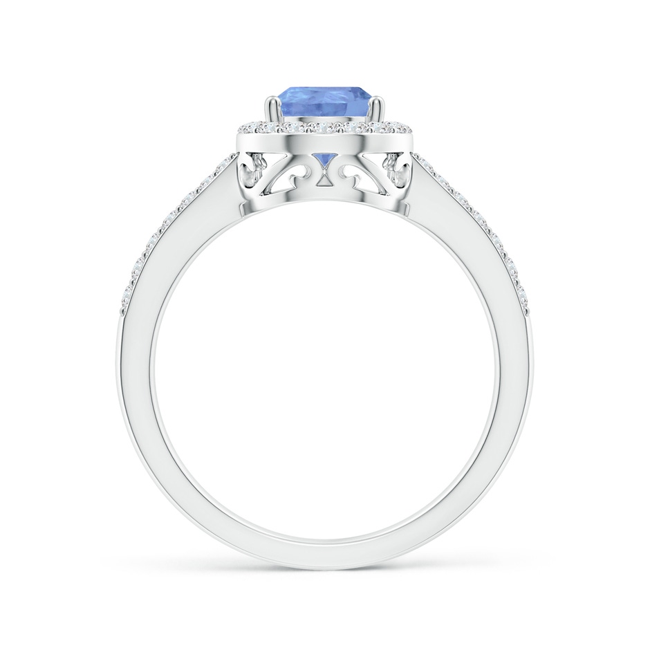8x6mm A Prong-Set Pear Tanzanite Ring with Diamond Halo in 10K White Gold side 199