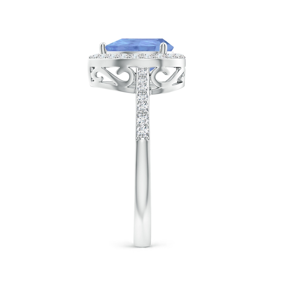 8x6mm A Prong-Set Pear Tanzanite Ring with Diamond Halo in 10K White Gold side 299