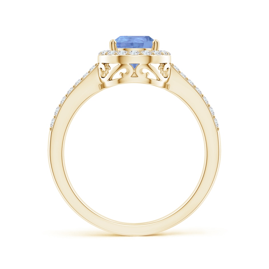 8x6mm A Prong-Set Pear Tanzanite Ring with Diamond Halo in 9K Yellow Gold side 199