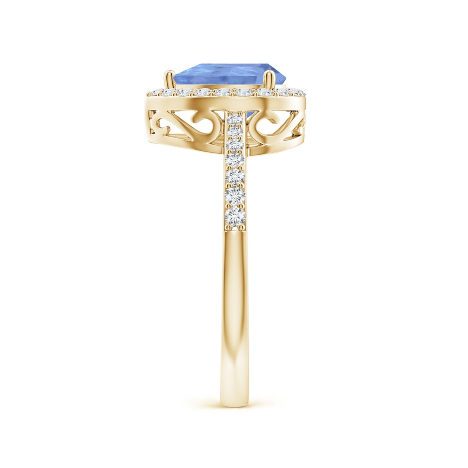 8x6mm A Prong-Set Pear Tanzanite Ring with Diamond Halo in 9K Yellow Gold side 299