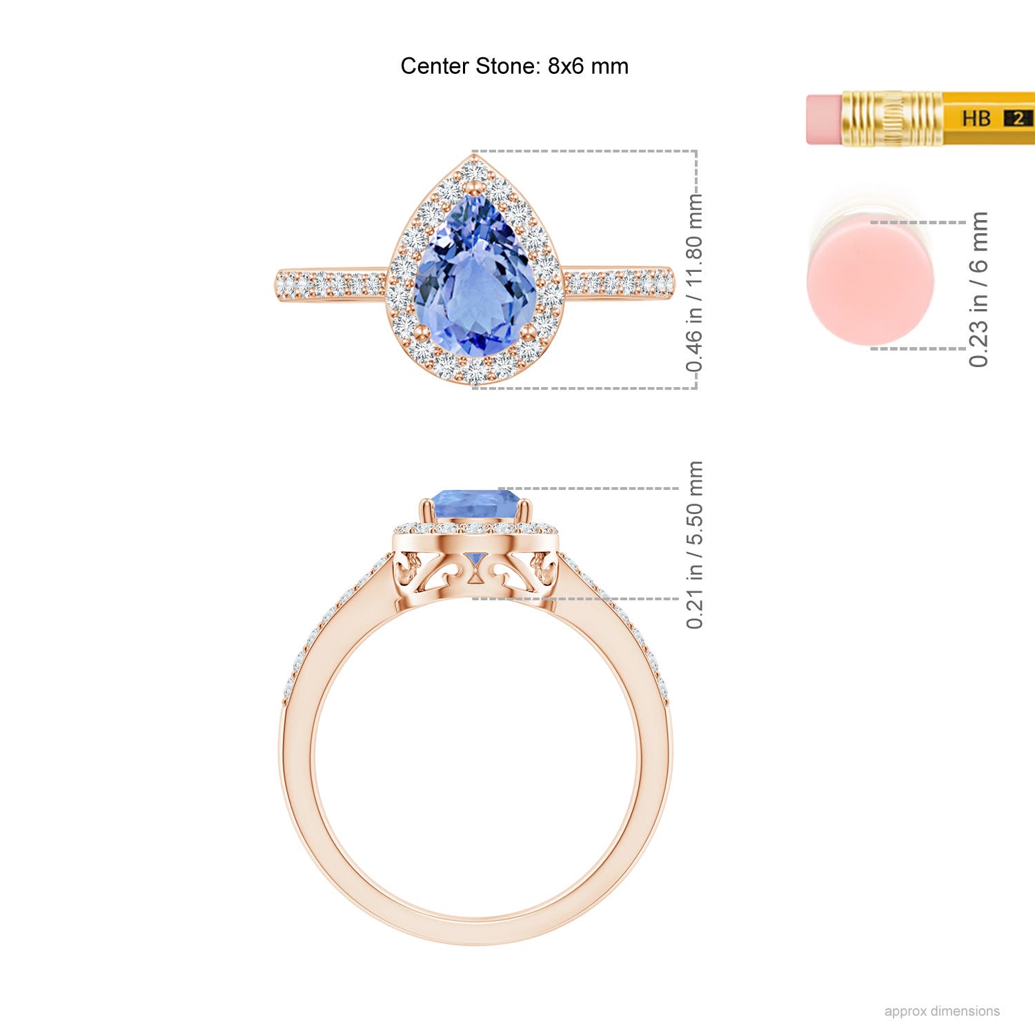 A - Tanzanite / 1.41 CT / 14 KT Rose Gold