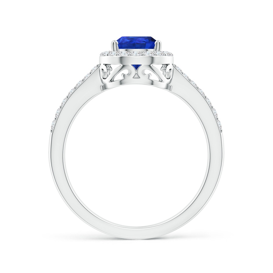 8x6mm AAA Prong-Set Pear Tanzanite Ring with Diamond Halo in White Gold side 199