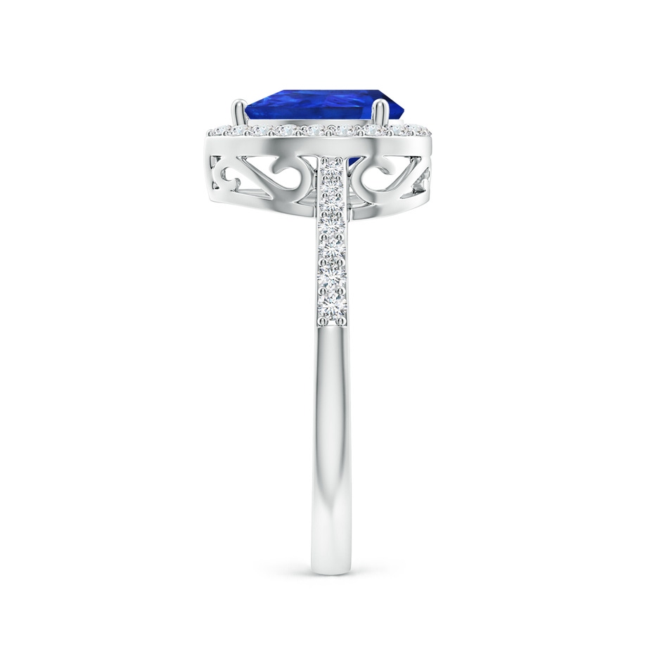 8x6mm AAA Prong-Set Pear Tanzanite Ring with Diamond Halo in White Gold side 299