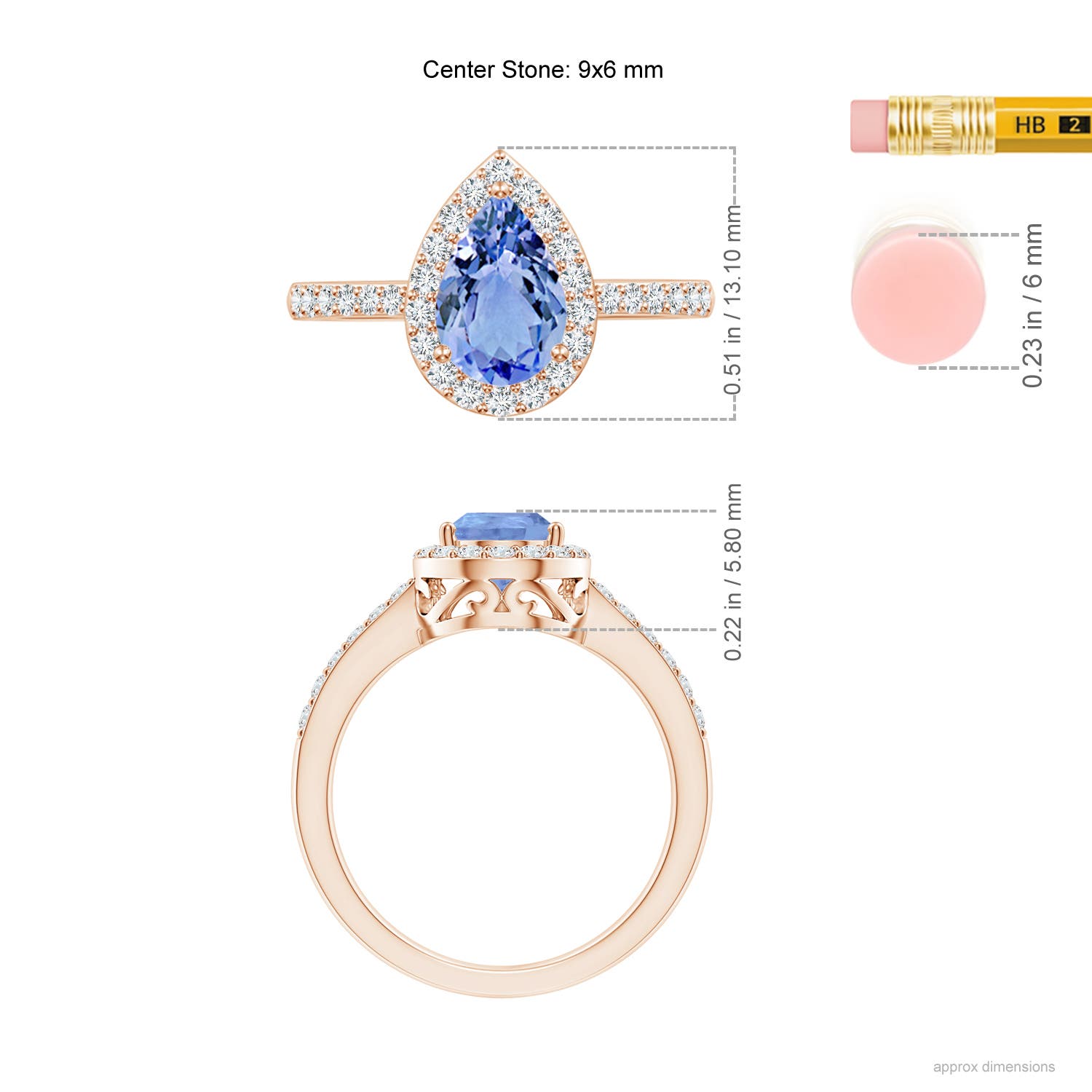 A - Tanzanite / 1.66 CT / 14 KT Rose Gold