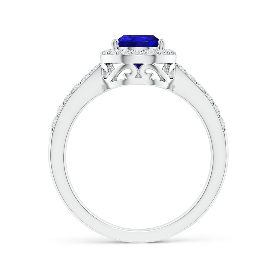 9x6mm AAAA Prong-Set Pear Tanzanite Ring with Diamond Halo in White Gold side 199