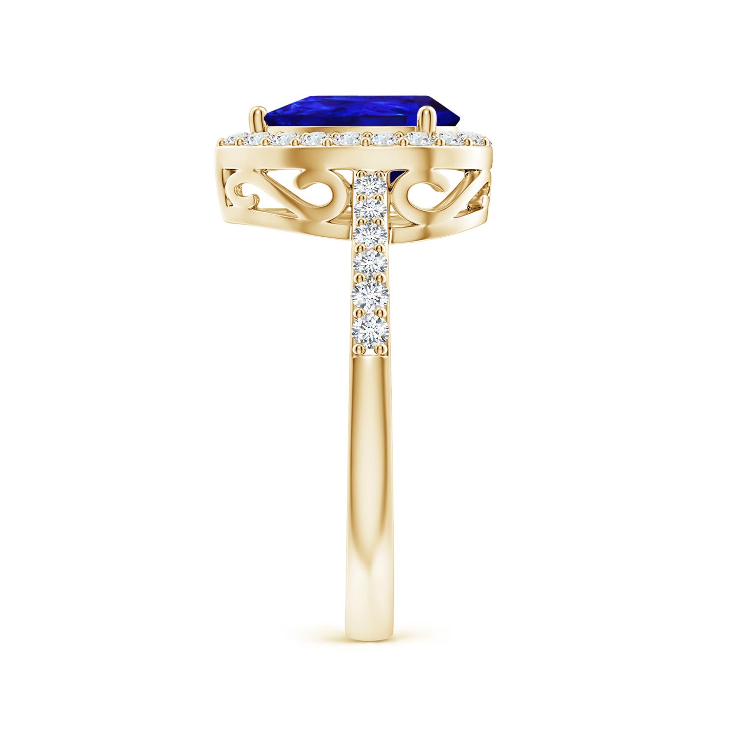 AAAA - Tanzanite / 1.66 CT / 14 KT Yellow Gold